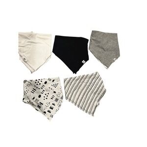 Lot of 5  Bandana Bibs Burp Cloth Honest Baby Organic Cotton Reversible Colorful